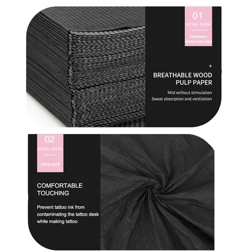 Vista 5 de Juego de 50 manteles desechables para decoración de uñas, 3 capas, paños de mesa de papel para preparación de uñas, 13 x 18 pulgadas, cubierta