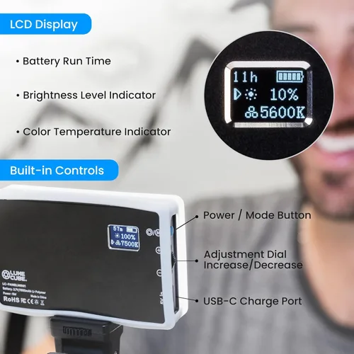 Vista 5 de Lume Cube Kit de iluminación para videoconferencia Transmisión en vivo, videoconferencia, trabajo remoto Accesorio de iluminación para laptop