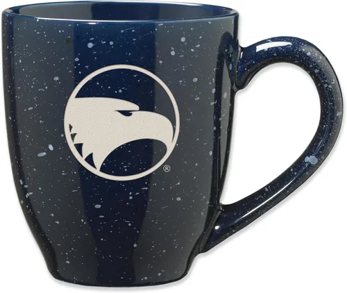 Vista 178 de Rico Industries NCAA Saint Joseph's (PA) Hawks Logo Principal Color Marrón 16 oz Logotipo del Equipo de Color Láser Grabado en Cerámica Moteada Taza