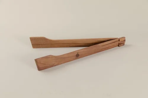 Vista 5 de Pinzas para ensalada de primavera súper delgadas servidor de mano de ensalada de madera de teca de 0.1 x 0.1 x 12 pulgadas de utensilios de cocina