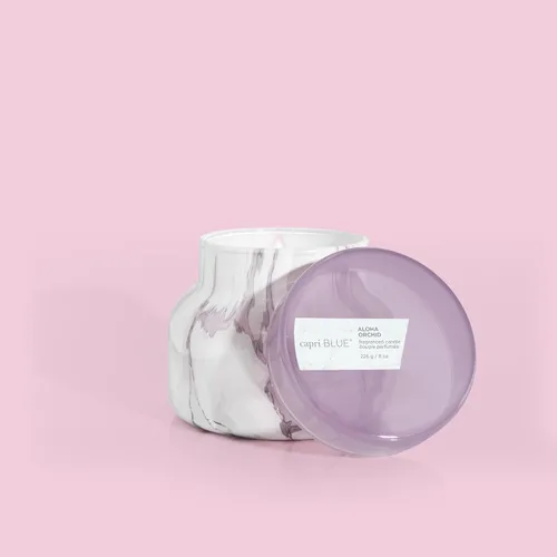 Vista 2 de Velas Capri Blue de Frasco de Mármol Moderno - Velas de Lujo para Aromatizar el Hogar - Mezcla de Cera de Soja de Larga Duración