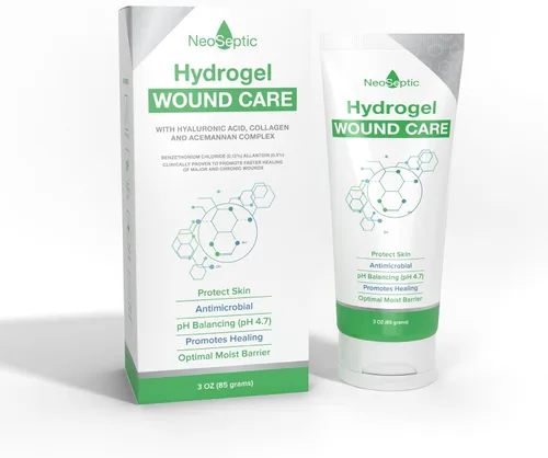 Hydrogel Tratamiento antiséptico para el cuidado de heridas, protege la piel y promueve una curación más rápida con una barrera húmeda óptima, gel
