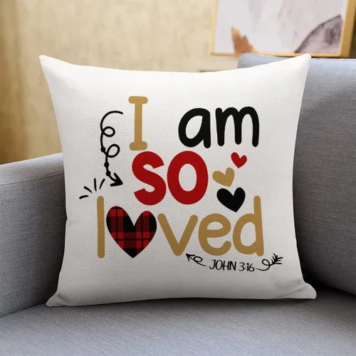 Vista 12 de XOXO Hugs and Kisses Square Accent Decorative Pillow Cover for Sofa Couch Chair Office Decor 16"x16",Romantic Valentine Pillow Cases for for Men