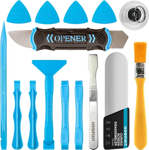 Vista 9 de HowFixit Kit de herramientas de palanca de apertura con ESD Spudgers, cepillo antiestático, Spudger de metal para desmontar y reparar laptop