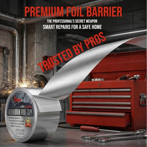 Vista 4 de ETERART Cinta de Conducto de Papel de Aluminio Resistente, Sellado y Reparación a Alta Temperatura, Perfecta para HVAC, Conductos de Aire