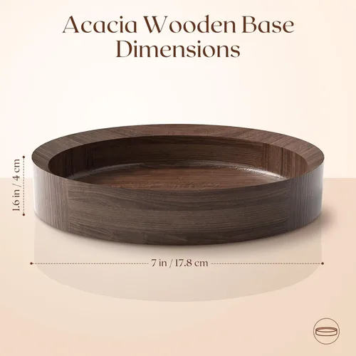 Vista 8 de SoulThink Golden Ratio - Juego de ensaladera de cristal grande, cuenco de servir ensalada con utensilios de madera de acacia y base, para cenas