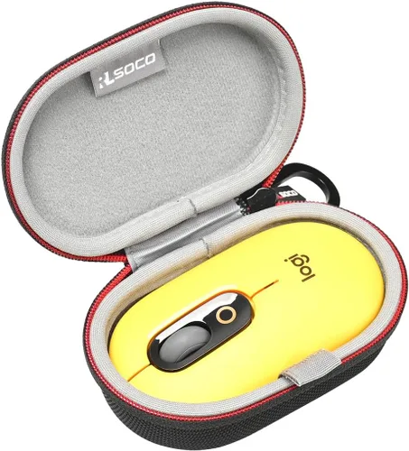 RLSOCO Estuche de transporte para Logitech Pebble Mouse 2 M350s Slim/POP/Pebble Bluetooth Ratón inalámbrico con llavero (negro)