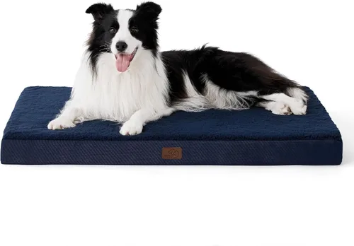 Vista 63 de Bedsure - Cama grande para perros para jaula - Camas planas y cómodas para mascotas con funda extraíble y lavable, alfombrilla ortopédica de espuma