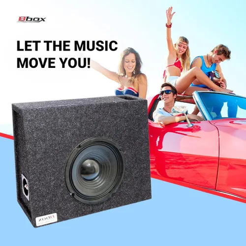 Vista 5 de Atrend Caja de subwoofer ventilada universal estilo camión de 8 pulgadas - Paneles de extremo en inglete y Dado - Acabado alfombrado premium