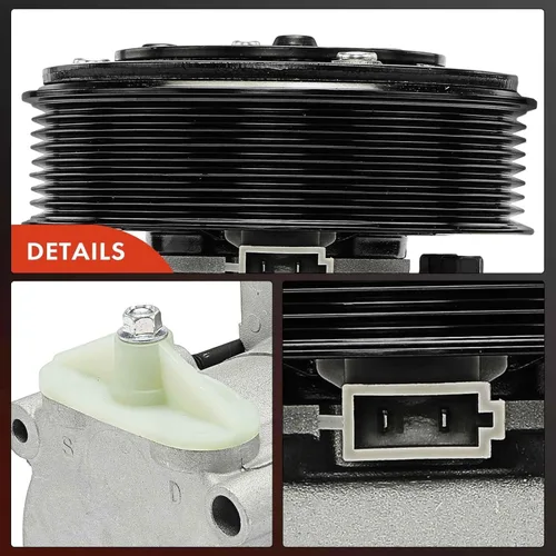 Vista 8 de A-Premium Compresor de aire acondicionado CA con embrague de A/C compatible con Nissan Altima 2.5L 2019-2025, con compresor DCS-17EC