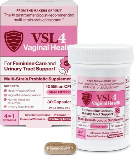 VSL4® Vaginal Health Suplemento probiótico diario para la salud de la mujer y apoyo del tracto urinario* - 10B UFC - Fórmula 4 en 1 con probióticos,
