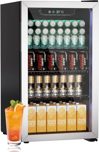 Vista 13 de Refrigerador compacto de 3.2 pies cúbicos con congelador, 7 ajustes de temperatura, refrigerador compacto de una sola puerta, termostato ajustable