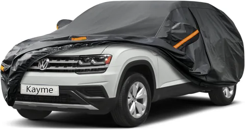 Vista 50 de Kayme Funda de auto de 7 capas para SUV, ajuste personalizado para Hyundai Santa Fe (2006-2025), impermeable, para todo tipo de clima