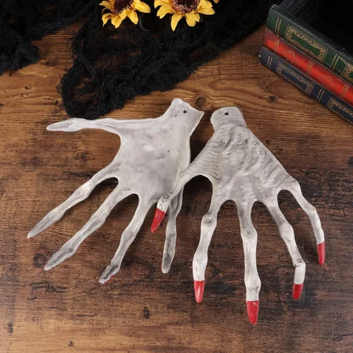 Vista 2 de Didiseaon Mano de bruja para Halloween, decoración de mano de esqueleto, decoración de plástico para Halloween