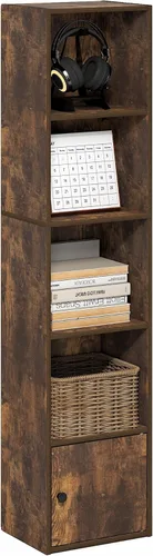 Vista 50 de Furinno - Estantería con 1 gabinete con puerta serie Luder, color blanco