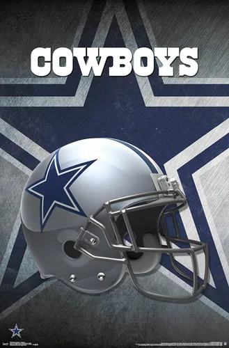 Vista 12 de Trends International NFL Dallas Cowboys - Póster de pared con casco 16, 14.725 x 22.375 pulgadas, versión enmarcada de madera de granero