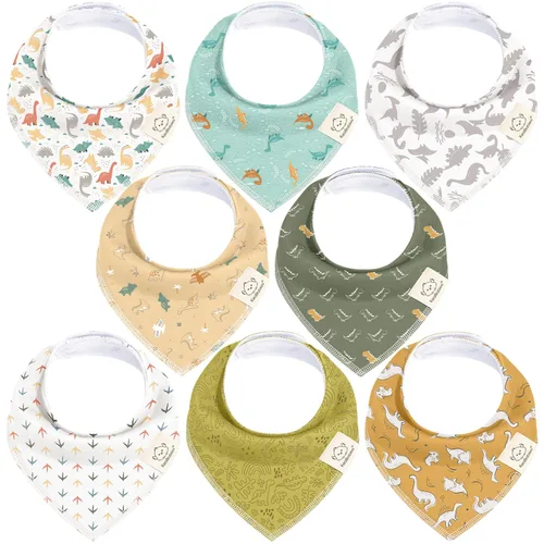 Vista 26 de KeaBabies 8 unidades de baberos tipo bandana orgánicos para niñas - Baberos tipo triángulo súper absorbentes para bebés que babean y están