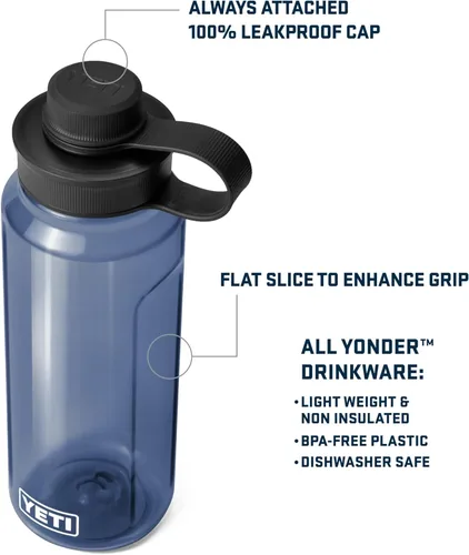 Vista 2 de YETI Botella de agua Yonder con tapa de amarre Yonder, ligera, a prueba de fugas y sin BPA
