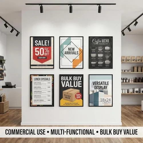 Vista 4 de Lavezee 6 Packs 18x24 Poster Frame Black, Lightweight 18 x 24 Poster Frames for Wall Mounting, Display 24x18 Pictures, Posters & Art Prints