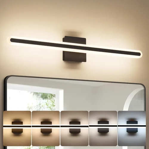 Vista 8 de Joosenhouse Moderna lámpara LED para tocador de baño, barra de luz de baño regulable 5CCT, luz de tocador cableada, 15.7 pulgadas, 16 W, luces