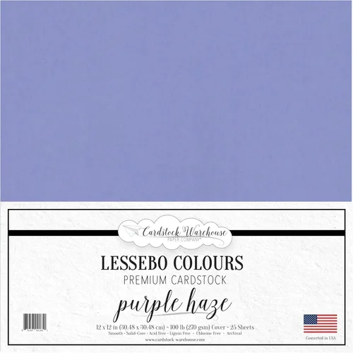 Cardstock Warehouse Lessebo Purple Haze - Papel de cartulina - 25 hojas, 12 x 12 pulgadas - 100 lb./270 GSM, cartulina color morado mate premium
