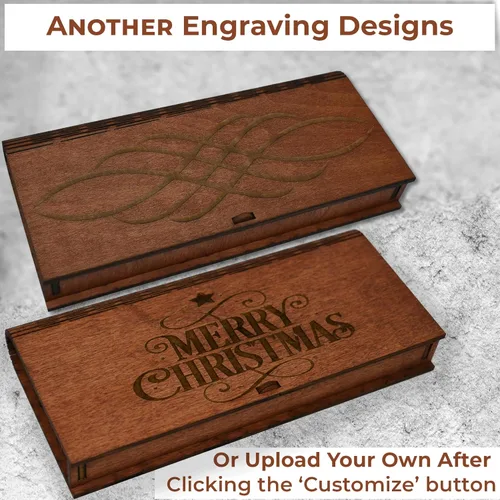 Vista 3 de Cajas de regalo para cumpleaños en efectivo, caja de madera personalizada, caja de regalo de madera grabada personalizada para bodas, cajas