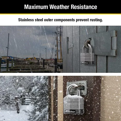 Vista 4 de Master Lock 5SSKAD - Candado de acero inoxidable para exteriores con llave, 1 paquete
