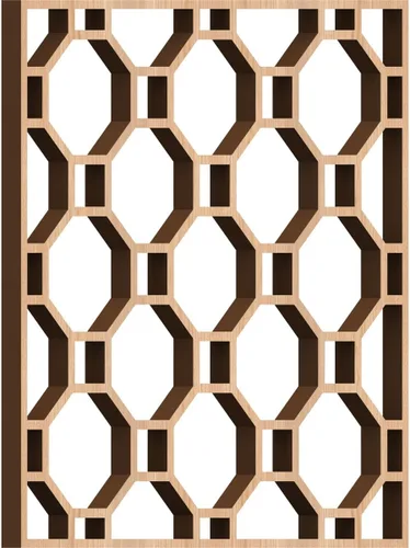 Vista 40 de 7 3/8"W x 7 3/8"H x 1/4"T Extra Small Pontiac Decorative Fretwork Wood Wall Panels, Alder
