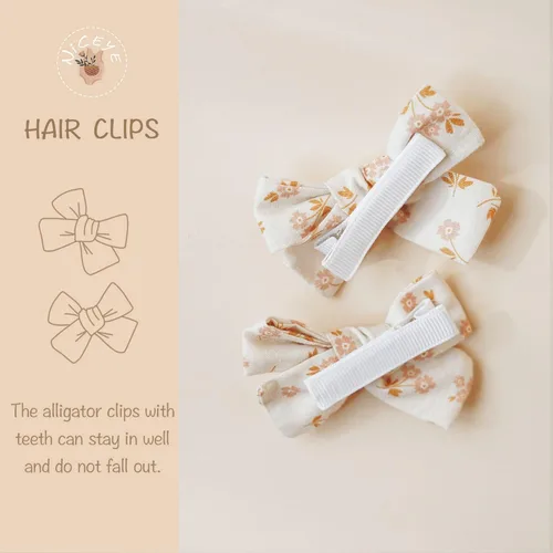 Vista 2 de Niceye Pinzas para el pelo para bebé, 24 pinzas para el pelo totalmente forradas para cabello fino, pasadores de pelo pequeños de algodón