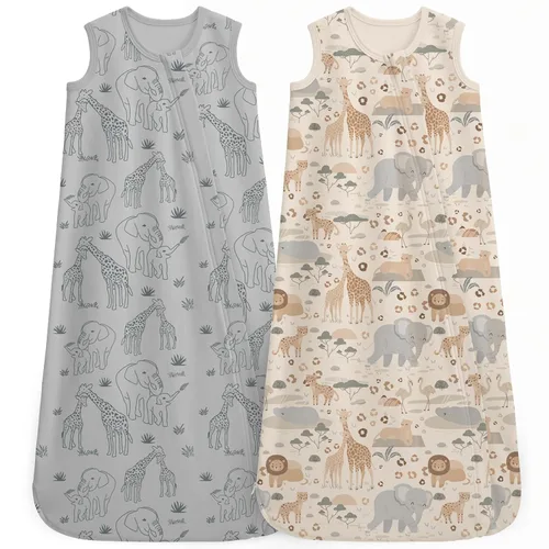 Vista 20 de Unnivoll - Saco de dormir para bebé de 0 a 6 meses, 0.5 tog, manta portátil para bebé, 3 unidades, 100 % de algodón, saco de dormir ligero