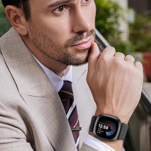 Vista 7 de Bandas elásticas compatibles con Fitbit Versa 4/Versa 3/Sense 2/Sense, correas de repuesto deportivas de nailon ajustables para mujeres y hombres