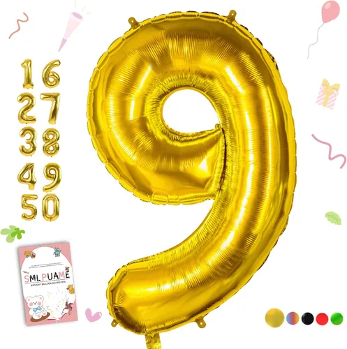 Vista 71 de Smlpuame - Globos grandes de 40 pulgadas de números del 0 al 9, globos numéricos para decoración de fiesta de cumpleaños, globos de helio