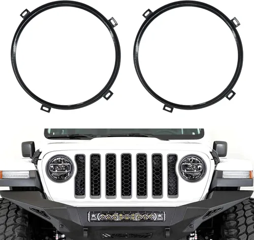 Vista 8 de HiSport Juego de anillos de sujeción de montaje de faros delanteros redondos de 7 pulgadas, compatible con Jeep Wrangler JK 2007-2017, fácil