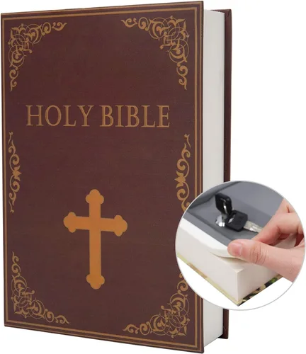 Vista 16 de Caja fuerte de libro de transferencia de papel real, hueca con compartimento secreto oculto, cerradura de combinación, 8.7"×6"×2" (Alice-Combination)