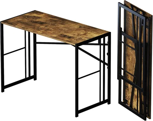 Vista 50 de Escritorio plegable de 47 pulgadas, no requiere montaje, mesa de oficina en casa, escritorio de campamento para computadora de juegos, color beige