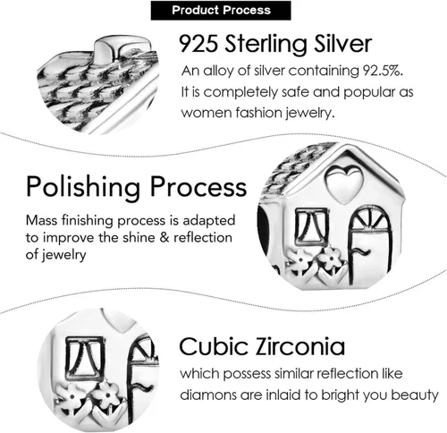 Vista 5 de VALGACLS Dijes de plata de ley 925 con forma de corazón para pulseras y collares, día de San Valentín, día de la madre, joyería para mujer