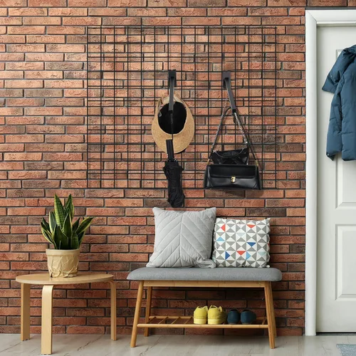 Vista 6 de Therwen 4 perchas de cascada con 5 ganchos, accesorios de pared de rejilla de metal, tubo cuadrado de 16.5 pulgadas, gancho de ropa de brazo recto