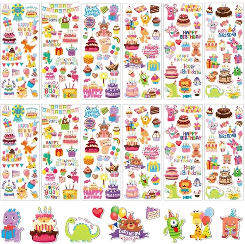 Vista 20 de UPINS 200 hojas de calcomanías pequeñas hinchadas de animales 3D a granel para niños pequeños, libros de calcomanías de espuma para niños