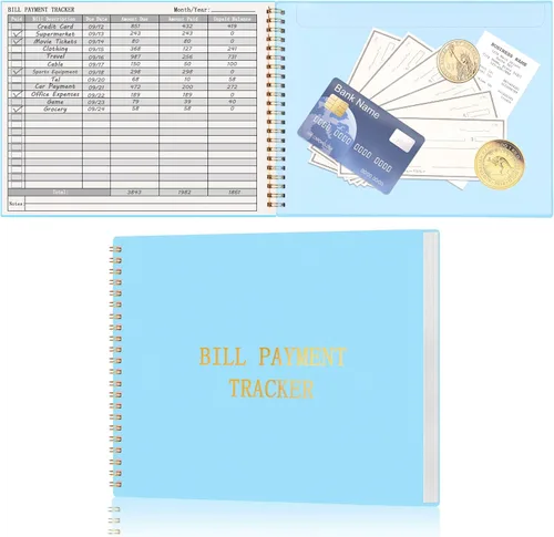 Vista 11 de HAUTOCO Cuaderno Rastreador de Facturas Mensual Rastreador de Pago de Facturas Mensual para Presupuesto Personal Financiero del Hogar con 2