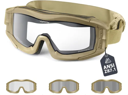 Vista 13 de Airsoft - Gafas de seguridad antivaho con certificación ANSI Z87.1, resistentes a los impactos, gafas de tiro tácticas