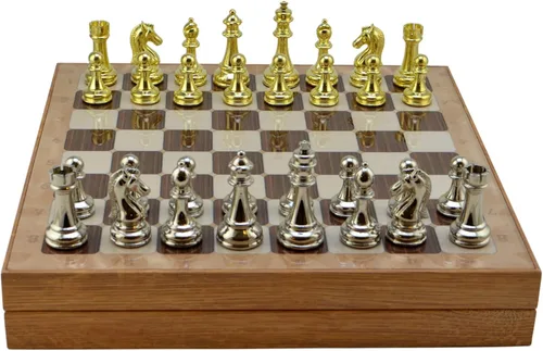 Vista 7 de Classic Fifures - Juego de ajedrez de metal para adultos, piezas hechas a mano y tablero de ajedrez de madera de diferentes diseños con Mármol