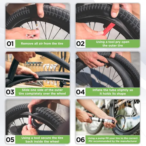 Vista 4 de EcoEarth Reemplazo de neumáticos de tubo interior (paquete de 2, 12.5 pulgadas x 1.75/2.25) para bicicleta y cochecito de correr, compatible