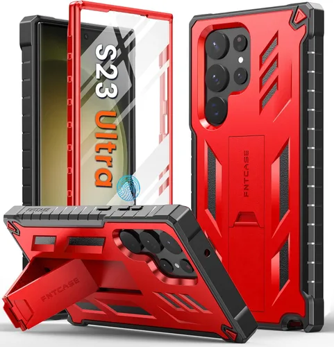 Vista 11 de FNTCASE Funda para Samsung Galaxy S23-Ultra: protección de grado militar a prueba de caídas cubierta móvil con soporte TPU resistente a prueba