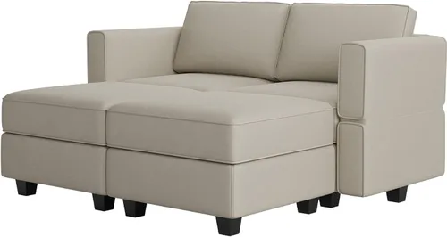 Vista 206 de Belffin Sofá modular Módulo medio con almacenamiento Accent Silla sin brazos para sofá modular seccional terciopelo negro