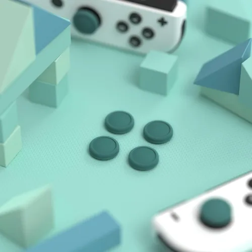 Vista 5 de eXtremeRate PlayVital - Tapas para palanca de mando para Switch Lite, tapa analógica de silicona para Switch OLED Joycon Thumb Grip Rocker Caps