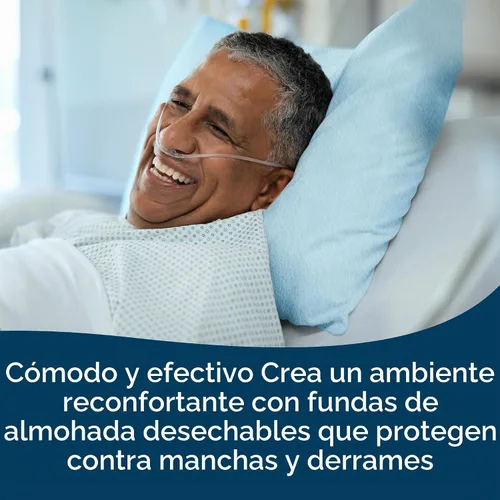 Vista 4 de Avalon 703 Fundas de Almohada Desechables, Azul, 21" de Ancho x 30" de Largo (Paquete de 100) ― Fundas de Almohada de Un Solo Uso ― Tejido