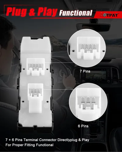 Vista 5 de Interruptor de ventana eléctrica para Dodge Caliber para: Jeep Compass Driver Master Interruptor de ventana lateral para Jeep Patriot 2007 2008 2009