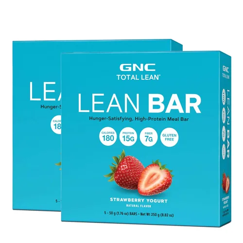 Vista 16 de GNC Total Lean Bar Barra de comida con alto contenido de proteínas y satisfying con hambre Yogur de arándanos 5 barras