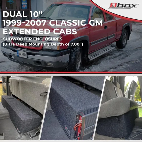 Vista 2 de Bbox Caja de subwoofer doble sellada de 10 pulgadas, caja de subwoofer Accu-Tuned mejora la calidad de audio, sonido y graves - Compatible