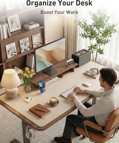 Vista 137 de Aothia Protector de escritorio de cuero, alfombrilla para mouse, alfombrilla de escritorio de oficina, 31.5 x 15.7 pulgadas, secante de escritorio